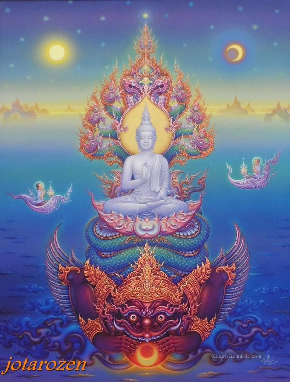 Im Lob des Herrn Buddha CK Buddhismus Ölgemälde